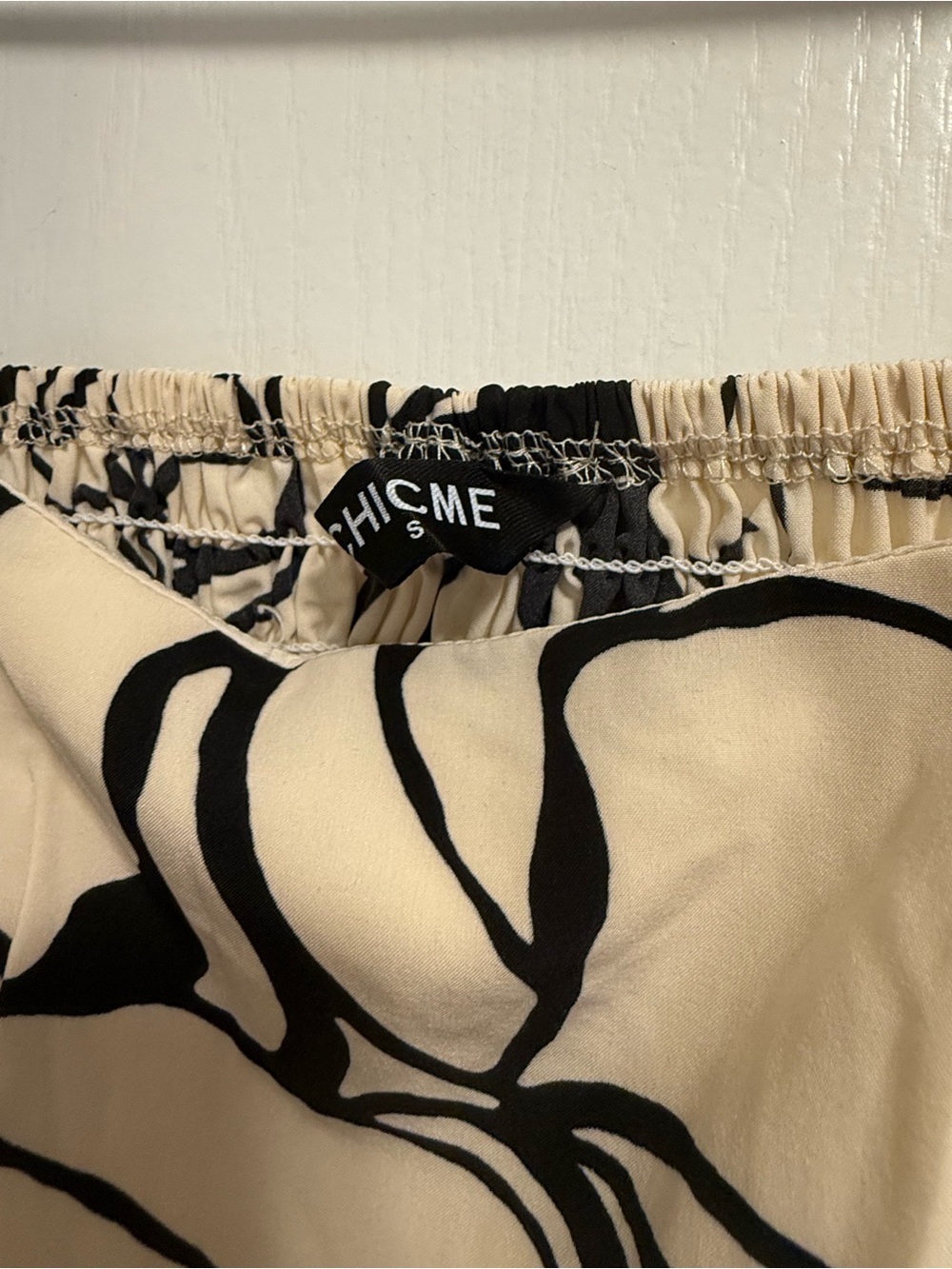 ChicMe Black & Cream Floral Skirt
